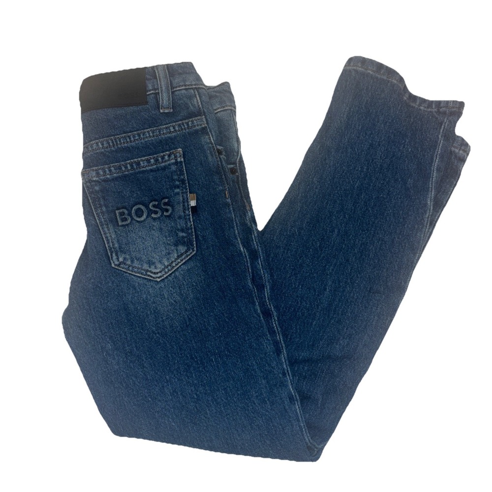 Boys Kids Youth‎ Hugo Boss Blue Denim Jeans Sz 8 Medium Wash Regular Adjustable